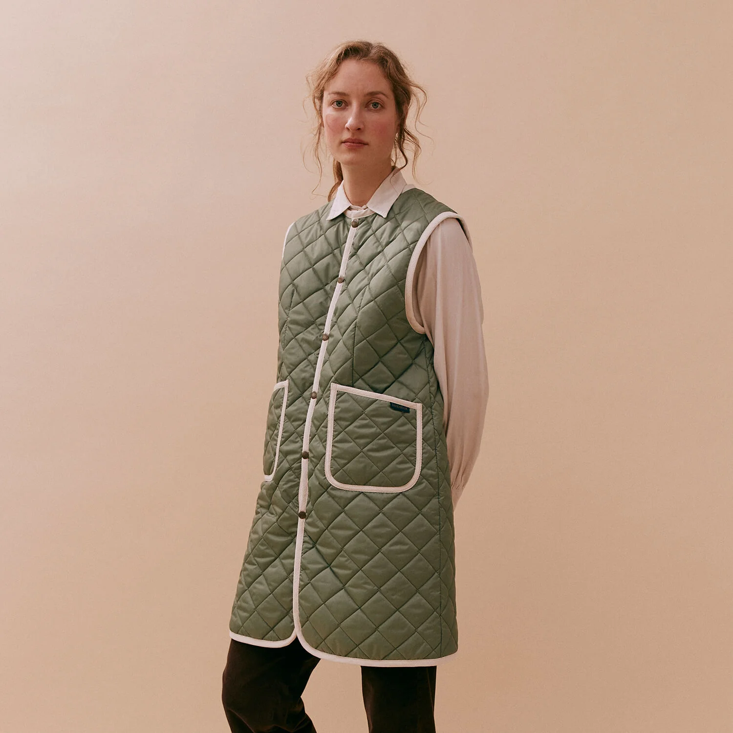 Longline Crew Neck Gilet - Image 2