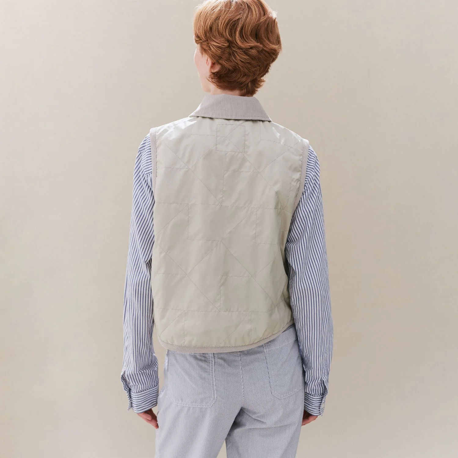 Unwadded Cropped Raydon Gilet - Image 5